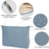 Narwey Small Makeup Bag for Purse, Vegan Leather Travel Cosmetic Pouch, Zipper Pouch for Women (Greyish Blue)