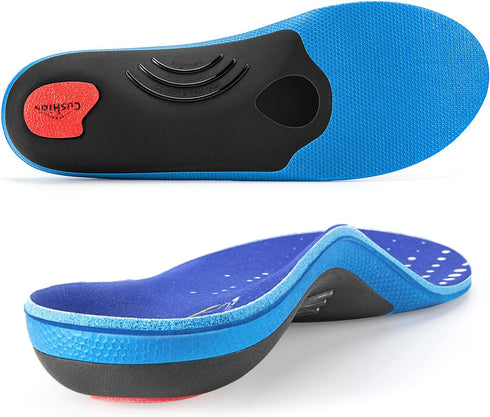 Heavy Duty Support Pain Relief Orthotics for 220+ lbs, Plantar Fasciitis High Arch Support Insoles for Men Women, Shock