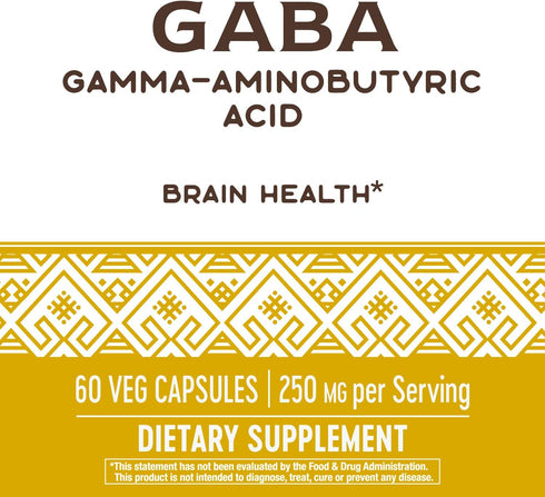 Nature's Way GABA Gamma-Aminobutyric Acid, Supports Brain Health*, 60 Capsules