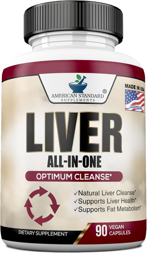 Liver Cleanse & Detox Supplement with Milk Thistle, Artichoke, Dandelion, Turmeric, Choline, 60 Capsules