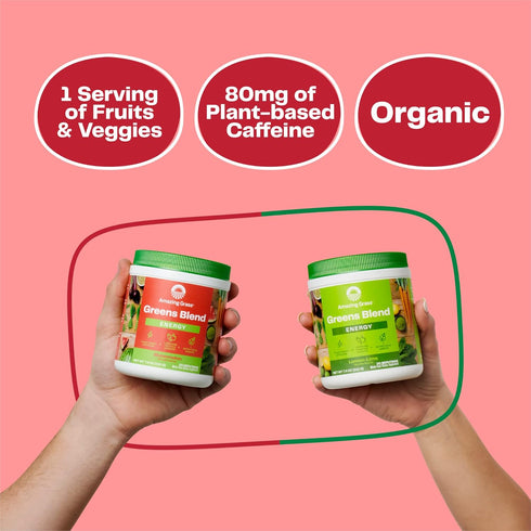Amazing Grass Greens Superfood Energy Powder, Plant Based Caffeine, 60 Servings