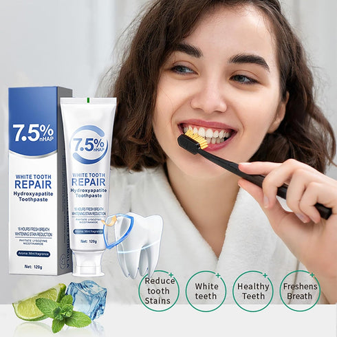 wwaiwenl 7.5% 4.23oz Hydroxyapatite Toothpaste for Advanced Enamel Protection, Hydroxyapatite Fluoride-Free Toothpaste