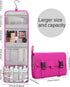 Relavel Hanging Travel Toiletry Bag for Women, Large Capacity Waterproof Organizer for Makeup and Accessories (Hot Pink)