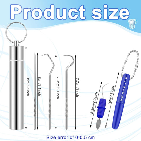5 Pieces Dental Tools, Travel Dental Pick Metal Tooth Scraper, Professional Stainless Steel Teeth Cleaning Tools
