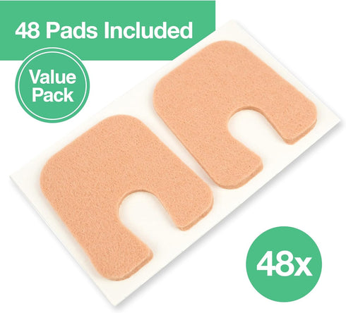 ZenToes Callus Pads for Foot - Self-Stick Adhesive Felt, U-Shaped Design, Pain Relief Cushions for Calluses (48 Count)