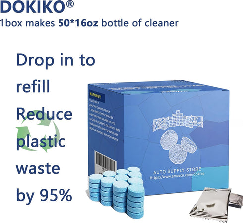 100 PCS Glass Cleaner Refill Tablets, Concentrated Dissolvable Tablets for 100 * 16 fl oz Cleaner Spray