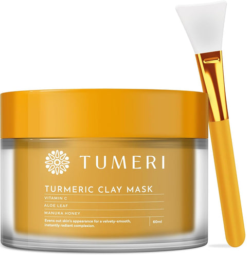 Turmeric Clay Mask for Facial Skin Care - 2 oz - with Vitamin C and Manuka Honey, Dark Spots Treatment