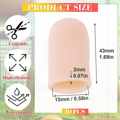 10pcs Gel Finger Cots, Silicone Finger Covers, Thumb Protector Finger Support Protector Caps Gloves