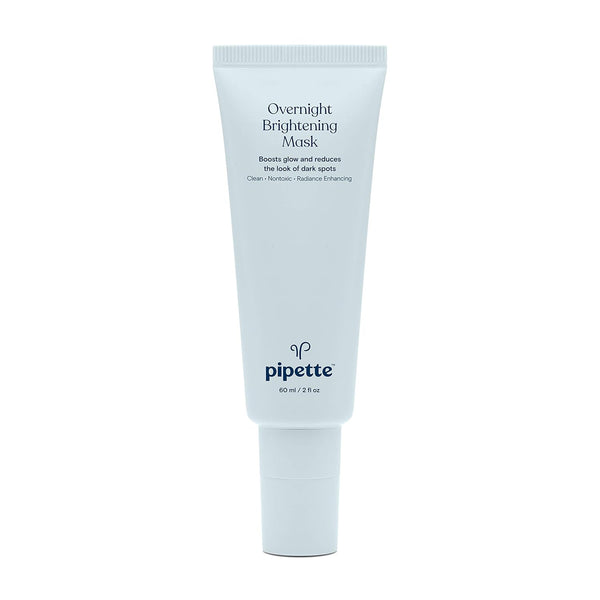 Pipette Overnight Brightening Exfoliating Mask, Vegan Face Exfoliator with Squalane & Hyaluronic Acid, 2 fl oz