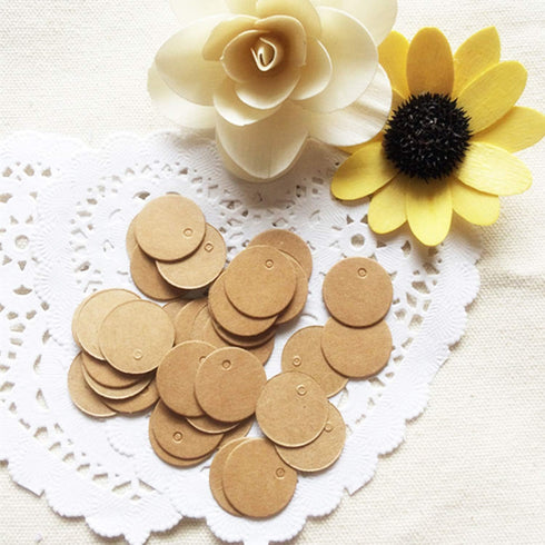 Segarty 200 PCS Circle Tags, Brown Craft Gift Tags with 100 Feet Jute Twine, Round Thick Kraft Paper Blank Hang Tags