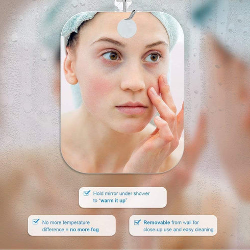 XoYo Large Fogless Shower Mirror (11inX7.48in), Includes 1 Adhesive Hook, Anti-Fog Wall Hanging Mirror