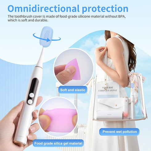 HEBEILF 6 Pcs Toothbrush Covers Toothbrush Covers CapsReplaceable Electric Toothbrush Head Cover Silicone Toothbrush