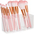 Clear Makeup Brush Organizer, Acrylic Cosmetic Brushes Storage with 3 Slots, Perfect Pen Holder for Desk