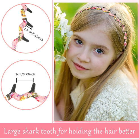 Syhood 6 Pieces Zigzag Headbands for Women, Wave Shape Plastic Hair Accessory, Shark Tooth Comb Hairbands (Chic Pattern)