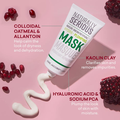 Naturally Serious Mask-imum Revival Hydra-Plumping Mask, Vegan Skincare Treatment with Hyaluronic Acid