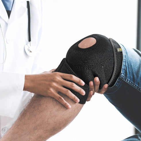 Bracoo Knee Support Brace for Men Women, Adjustable Compression Sleeve Wrap, Patellar Pad for Injury Recovery
