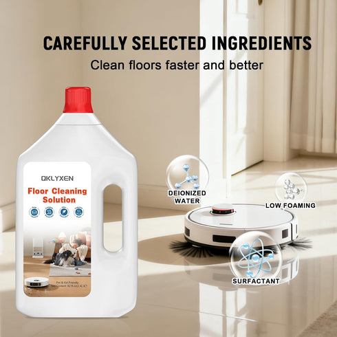 QKLYXEN 82 OZ Floor Cleaning Solution Compatible with Roborock FL Original Floor Cleaner Long-Lasting, Fresh For All