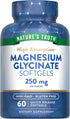 Nature's Truth Magnesium Glycinate Softgels | 250mg | 60 Pills | Non-GMO, Gluten Free, High Absorption Supplement
