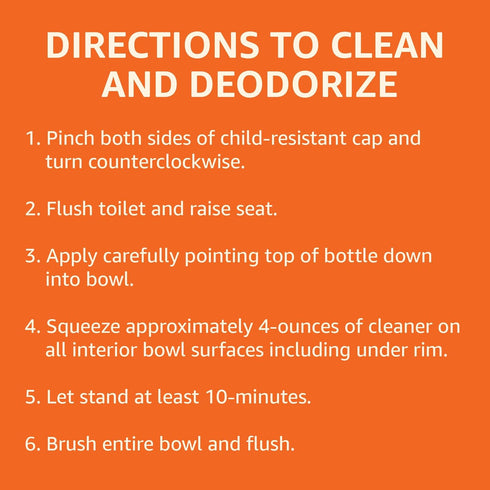 Amazon Basics Toilet Bowl Cleaner Cling Action Formula with Bleach, Fresh Scent, 24 Fl Oz, 2 Pack