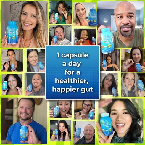 Probiotics with Digestive Enzymes and Prebiotic for Gut Health - 3-in-1 Vegan Multi Enzyme Complex for Women and Men