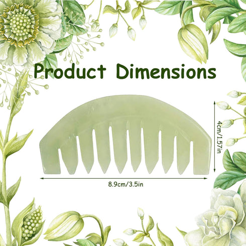 Janedream Jade Stone Gua Sha Comb - Traditional Massage Tools for Scalp and Facial Therapy