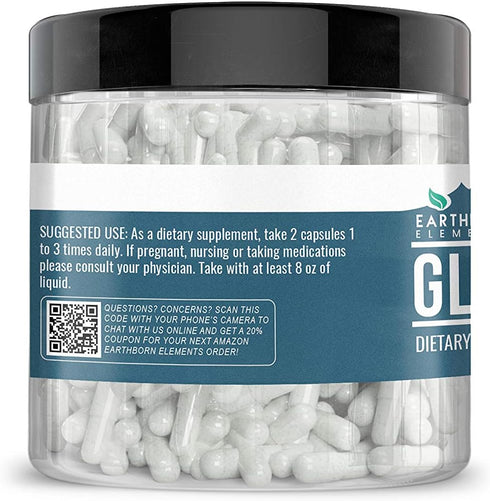 Earthborn Elements Glycine, 200 Capsules, Pure & Undiluted with No Additives
