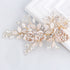 SWEETV Light Rose Gold Rhinestone Wedding Clip Bridal Comb Barrette - Handmade Flower Head Pieces for Women
