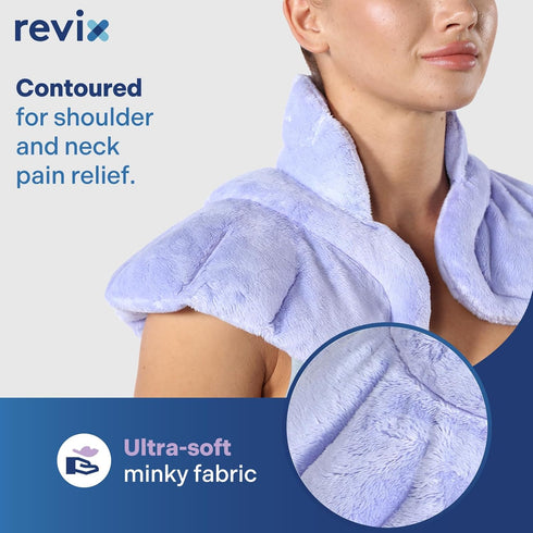 REVIX Microwave Heating Pad for Neck, Shoulders, and Back Pain Relief, Weighted Microwavable Wrap