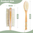 Body Scrubber with Soft and Stiff Natural Bristles, Dual-Sided Long Handle Shower Brush for Bath