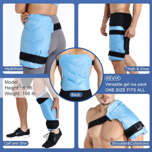 REVIX Hip Ice Pack Wrap for After Surgery, Reusable Cold Compress for Hip Bursitis, Soft Plush Lined for Pain Relief