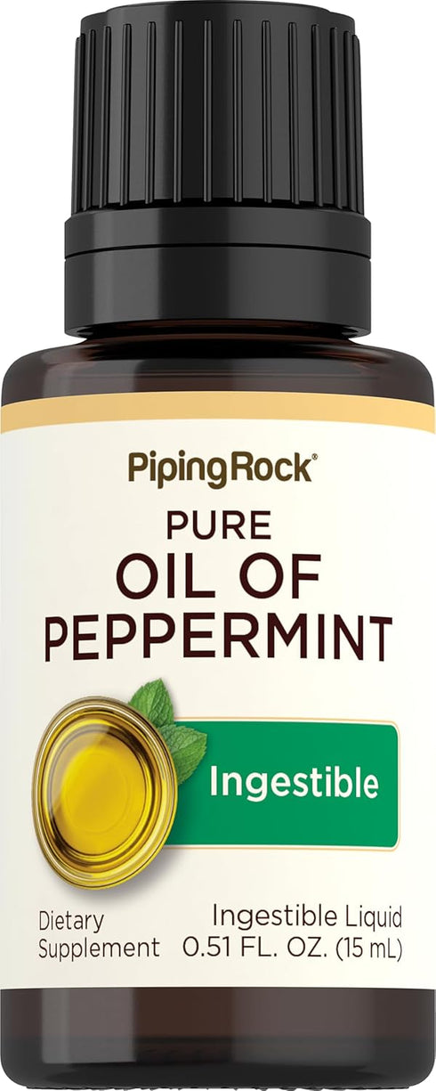 Piping Rock Oil of Peppermint Liquid 15 ml Drops | Pure Ingestible Supplement | Non-GMO, Gluten Free