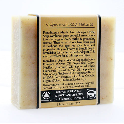 Plantlife Frankincense Myrrh 3-Pack Bar Soap - Moisturizing and Soothing, Hand Crafted with Plant-Based Ingredients