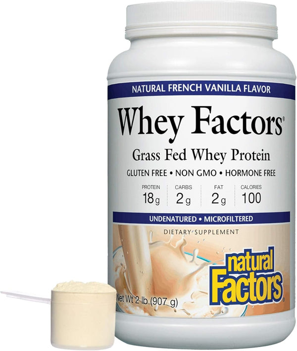 Natural Factors Whey Factors, French Vanilla, 2-Pound (Pack of 6)