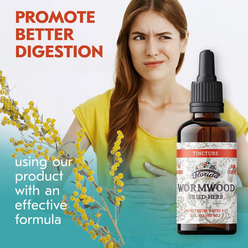 Wormwood Organic Tincture - Natural Digestive Cleanse Supplement, Wormwood Herb Extract for Detox, 2 Fl Oz