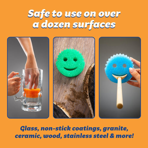 Scrub Daddy Color Sponges, Scratch-Free Multipurpose Dish Sponges for Kitchen, Bathroom, 3 Count