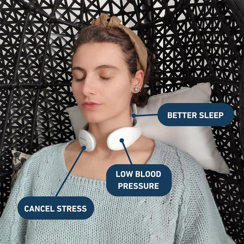 SWZEC Neck Massager with Heat & TENS for Effective Neck Pain Relief - White