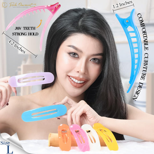 RC ROCHE ORNAMENT 6 Pcs Durable Plastic Hair Clips for Women, Large Jelly Candy Multicolor Jaw Claw Clamp