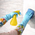 Bamllum 3 Pairs Rubber Cleaning Gloves - Household Kitchen Dishwashing Gloves with Cotton Lined, Long Cuff, Reusable