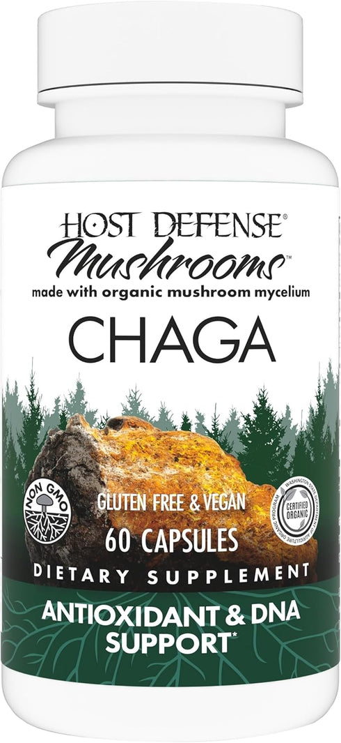 Host Defense Chaga Capsules - Immune System Support Supplement - Chaga Mushroom