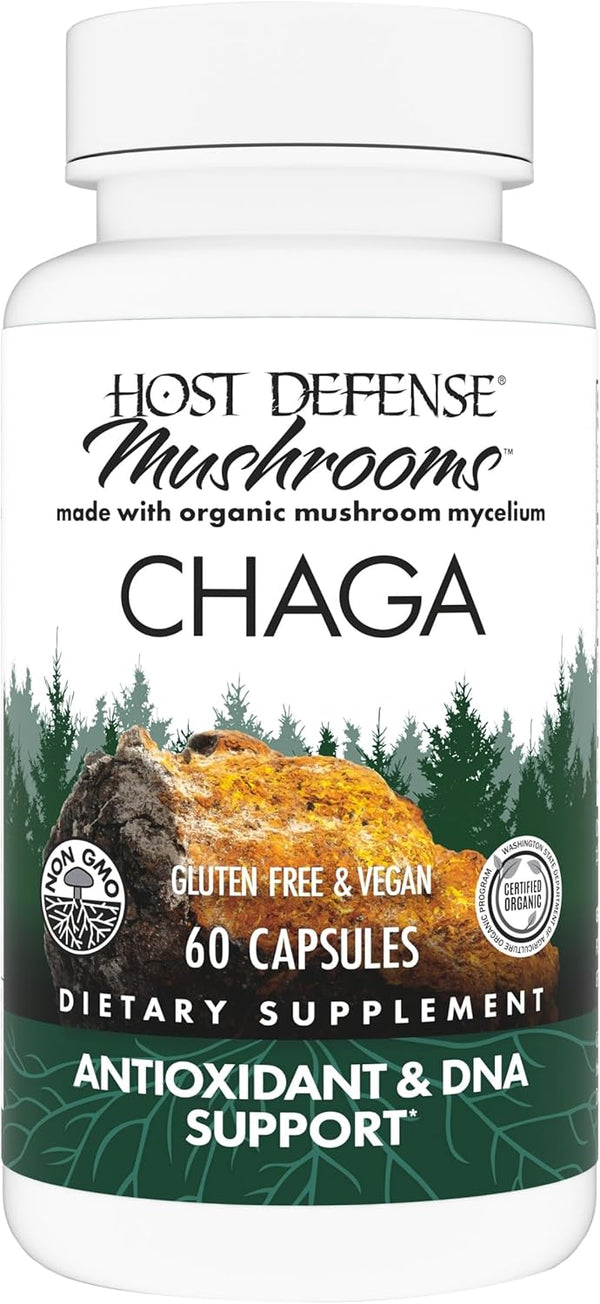 Host Defense Chaga Capsules - Immune System Support Supplement - Chaga Mushroom