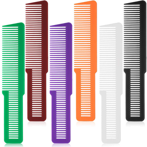 Patelai 6 Pieces Professional Barber Comb Set, Flat Top Combs for Stylists in Green, Purple, Orange, Red, White, Black