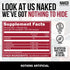 Naked BCAAs Amino Acids Powder - Pure 2:1:1 Formula, Vegan Unflavored, 500 Grams, 100 Servings
