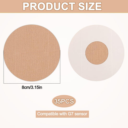 35pcs Sensor Covers for Dexcom G7, Stretch Cotton Cloth Waterproof for Libre 2 Adhesive Over Patches Compatible with