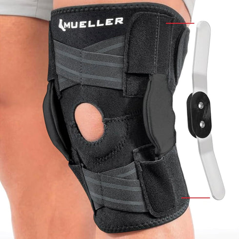 MUELLER Sports Medicine Self Adjusting Hinged Knee Brace, One Size for Pain Relief