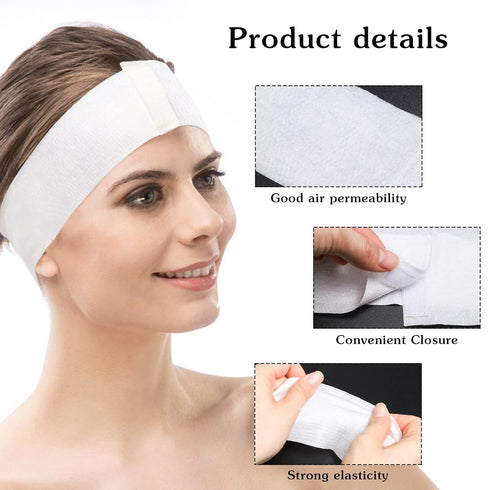 Pimoys Disposable Spa Headband for Women, 30 Count Skincare Facials Headbands for Esthetician Supplies