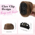 REECHO Mini Claw Clip Hair Bun Extensions, 2 PCS Messy & Cat Ears Wig Accessory for Women and Girls, Light Chocolate
