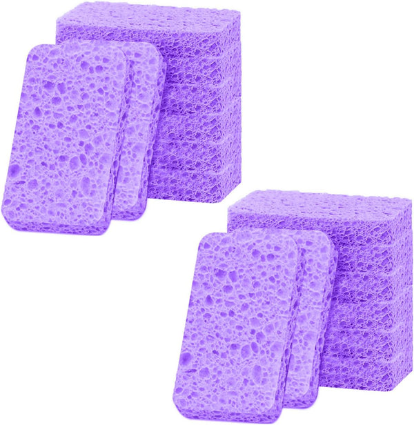 24-Pack Non-Scratch Scrub Sponges for Dishes, Cleaning Sponges for Kitchen Home and More (Purple)