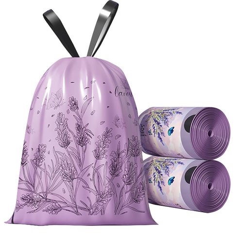 YIHUANYIFA 100pcs 2.6 Gallon Small Trash Bags Tearing-Free Drawstring for Bathroom Office Home
