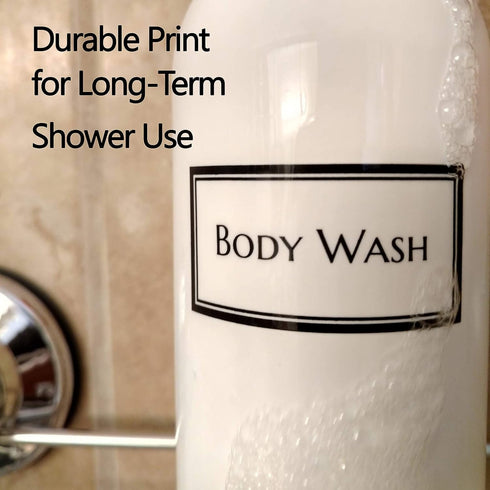 Silkscreened Empty Shower Bottle Set, 3-Pack, 16 oz Cosmo/Bullet, for Shampoo, Conditioner, Body Wash, White