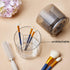 Makeup Brush Holder Organizer - 360° Rotating Clear Storage Cup for Vanity, Desk, Countertop, Spinning Pen Holder